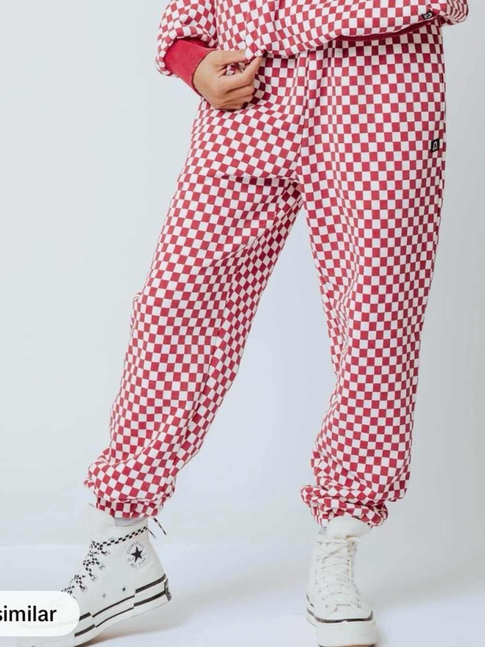 Rags apparel Red & White Checkered Joggers limited edition